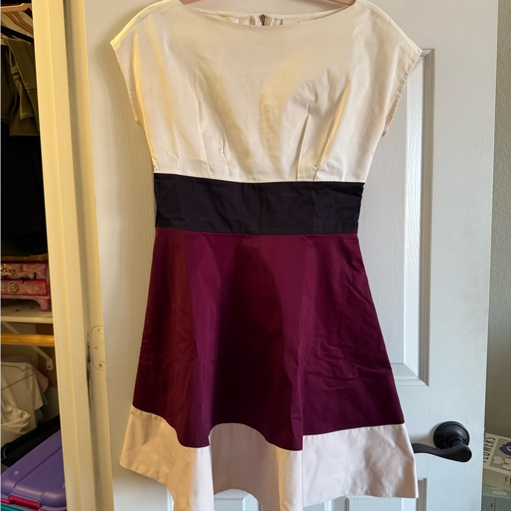 Kate Spade Mini Dress in White, Black, and Burgundy